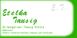 etelka tausig business card